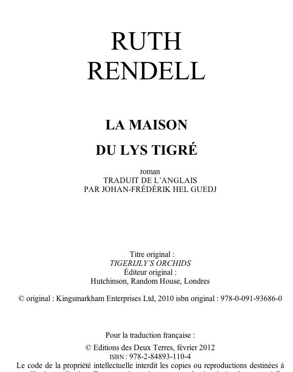 La maison du lys tigré