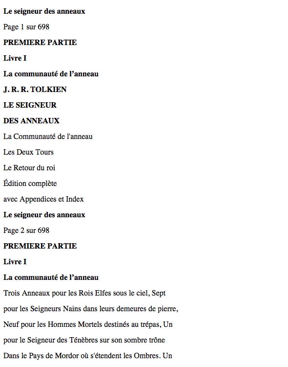 Le seigneur de l'anneau 1